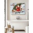 thumbnail image 6 of Christmas Santa Elk Canvas Print Wall Art Vintage Oil-Painting Style Xmas Tree Santa Elk Winter Snow Pictures Painting Morden Artwork for Living Room Bedroom, Ready to Hang - 12"x16", 6 of 6