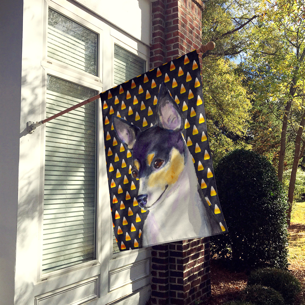 Carolines Treasures SS4311-FLAG-PARENT Chihuahua Candy Corn Halloween Portrait Flag  multicolor