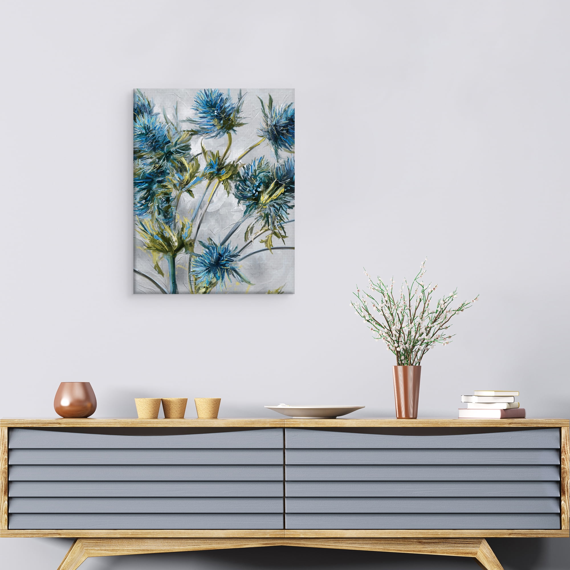 Indigo Blooms by Studio Arts Canvas Art Print
