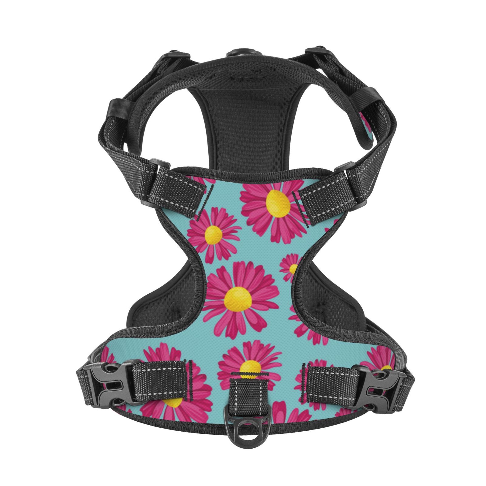 Kdxio Daisies Flowers Print No Pull Dog Harness Adjustable Reflective Oxford Easy Control Medium Large Dog Harness for Training and Everyday-Small