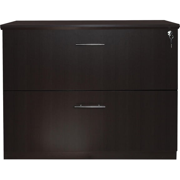 Pemberly Row Contemporary 2 Drawer Lateral Filing Cabinet in Mocha