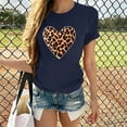 thumbnail image 2 of Valentine's Day T Shirt Women Sexy Leopard Heart Print Tees Cute Holiday Short Sleeve Crewneck Tops, 2 of 6