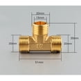 thumbnail image 4 of Conexiones en T / latón de 1/2 '' Conectores de tubo Uniones en T - Resistente a temperaturas Sharpla Accesorios en T de latón macho, 4 of 8