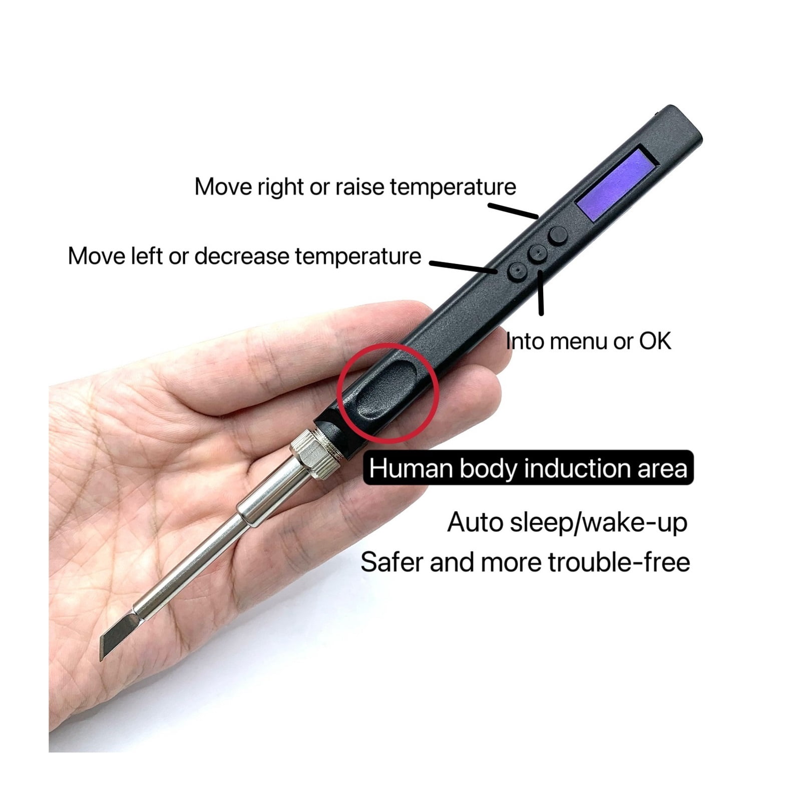 Smart Electric Soldering Iron Kit,Adjustable Temperature Portable Solder,Welding Station Heat Pencil ,Portable