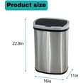 thumbnail image 6 of BestOffice 13 Gallon Stainless Steel Touchless Garbage Trash Can with Motion Sensor for Indoor Use(Silver), 6 of 7