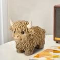 thumbnail image 5 of Xecvkr Cow Resin Statue Scottish Highland Cattle Lifelike Standing Lying Posture Four Colors Tabletop Decor 1 Piece, 5 of 9