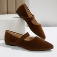 thumbnail image 6 of Miluxas Women's Flats Comfortable Pointed Toe Dress Flats Retro Soft Mary Jane Flats Coffee 6.5(38), 6 of 9
