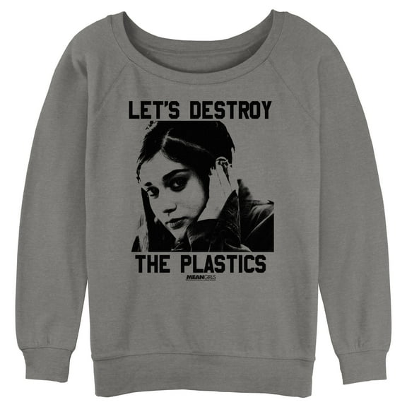Junior's Mean Girls Janis Let's Destroy Sweatshirt Gray Heather Small