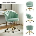 thumbnail image 3 of Makeup Vanity Chair Velvet Upholstered Office Task Desk Chairs Swivel Adjustable Sage, 3 of 11