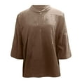 thumbnail image 3 of Hiiyo T-Shirt Femme Manches 3/4 Col Rond T-Shirt Ample Décontracté, Tailles P-TTTG, 3 of 4