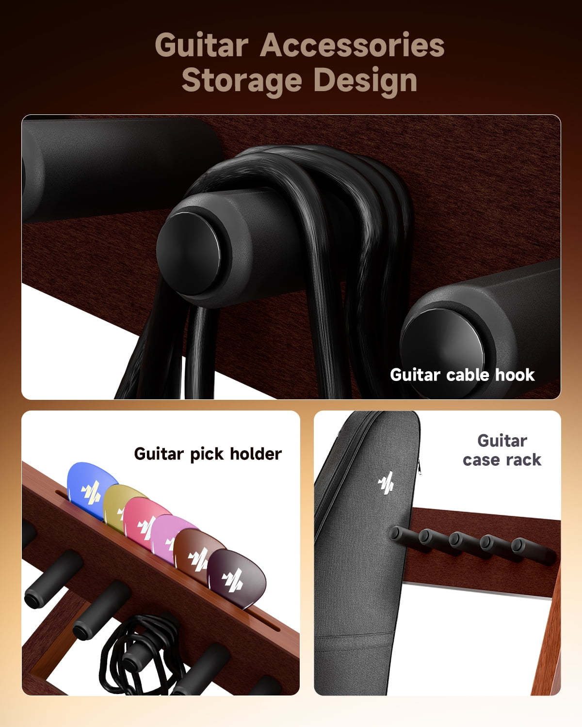 Donner Multi Guitar Stand, Holds up to 5 Electric or Acoustic Guitars, Multi-Guitar Display Rack Folding Stand Band Stage