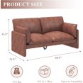 thumbnail image 3 of YODOLLA 68" Loveseat Sofa Couch for living room leather couch with Soft Cushions & Thick Armrests in Brown, 3 of 7