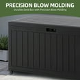 thumbnail image 5 of Uforic 90 Gallon Double-Wall Deck Box,  Lockable Resin Outdoor Storage Box with 6 Wheels, Waterproof Outdoor Container, Black, 5 of 9