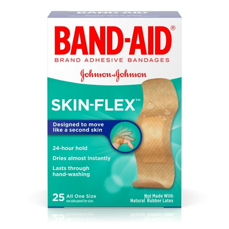 (2 pack) (2 pack) Band-Aid Brand Skin-Flex Adhesive Bandages, All One Size, 25 ct