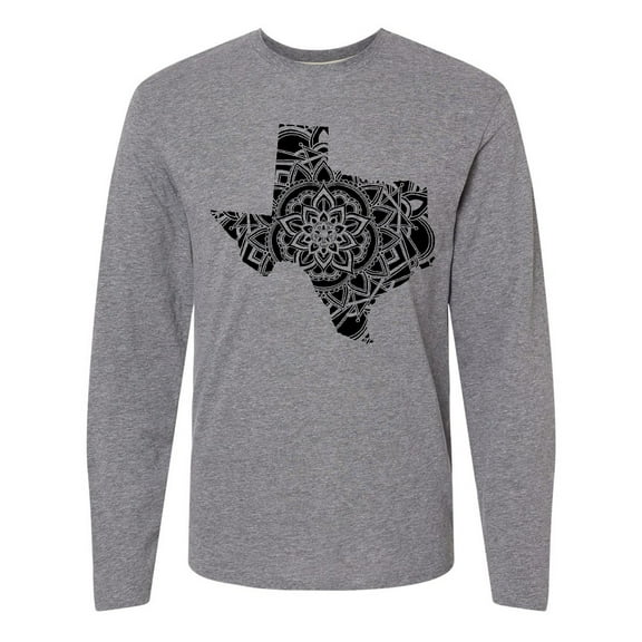 Inktastic Texas Silhouette Mandala Long Sleeve T-Shirt