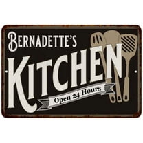 Bernadette's Kitchen Sign Metal Wall Decor Gift 8x12 108120019403