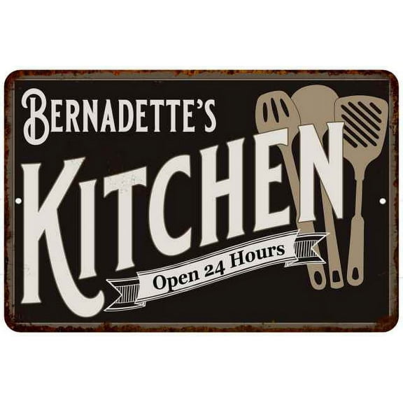 Bernadette's Kitchen Sign Metal Wall Decor Gift 8x12 108120019403