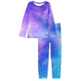 thumbnail image 4 of SCRAWLGOD Galaxy Pajamas for Women Set Long Sleeve Pj Set Women Lounge Set Fall Clothes Crewneck Ladies 2 Piece Outfits Elastic Pajama Set with Pockets Size XS, 4 of 6