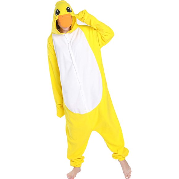 GHSDFBB Unisex Onesie for Adult and Teenagers Animal Yellow Duck Cosplay Costumes One Piece Pajama