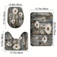 thumbnail image 4 of 1pc/3pcs Non-Slip Grey Floral Shower Curtain with Butterfly Daisy Design and 12 Hooks, Includes Bath Mat and Toilet Lid Cover Pad, 4 of 4