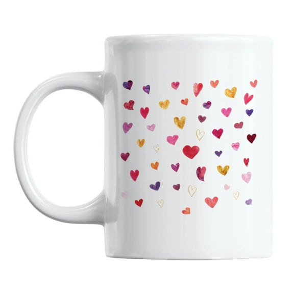Fall Heart, Simple and Cute White Ceramic Coffee & Tea Mug Cup (11oz)