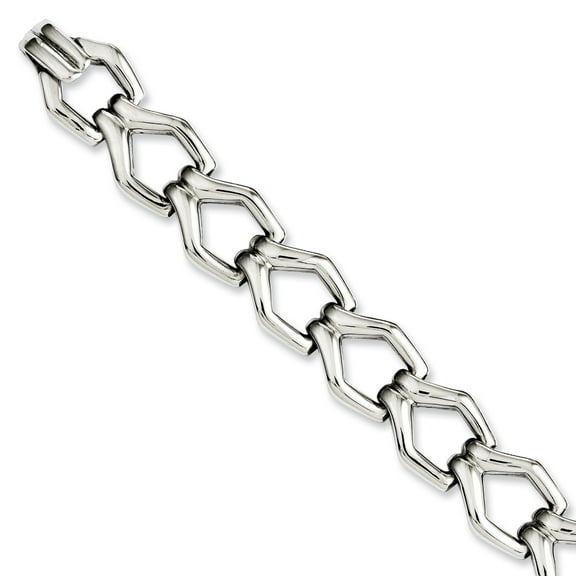 Chisel Stainless Steel Polished 8.5 inch Fancy Open Link Bracelet