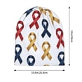 thumbnail image 2 of Adult Knitted Cap 11 X 10.6 In Two-Layer Design Breathable Light Dry And Easy Care Covering All Antiskid Anti-Wrinkle Cancer Awareness Ribbon Pattern - Metallic Elegance (1), 2 of 8