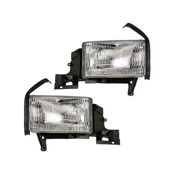 Headlight Assembly Set 2 Piece - Compatible with 1994 - 2001 Dodge Ram 1500 1995 1996 1997 1998 1999 2000