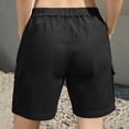 thumbnail image 6 of SAFUNY Women's Drawstring Wide Leg Shorts Elastic Waist Pocketed Casual Beach Bottoms Black M, 6 of 8
