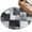 Black,White, variant on Round Rugs 6Ft, Patchwork Texture Round Area Rug Washable Indoor Throw Carpet, Retro Rustic Blocks Abstract Linen Brown Soft Non Slip Circle Rug for Office Cabinet Home Decor Aesthetic