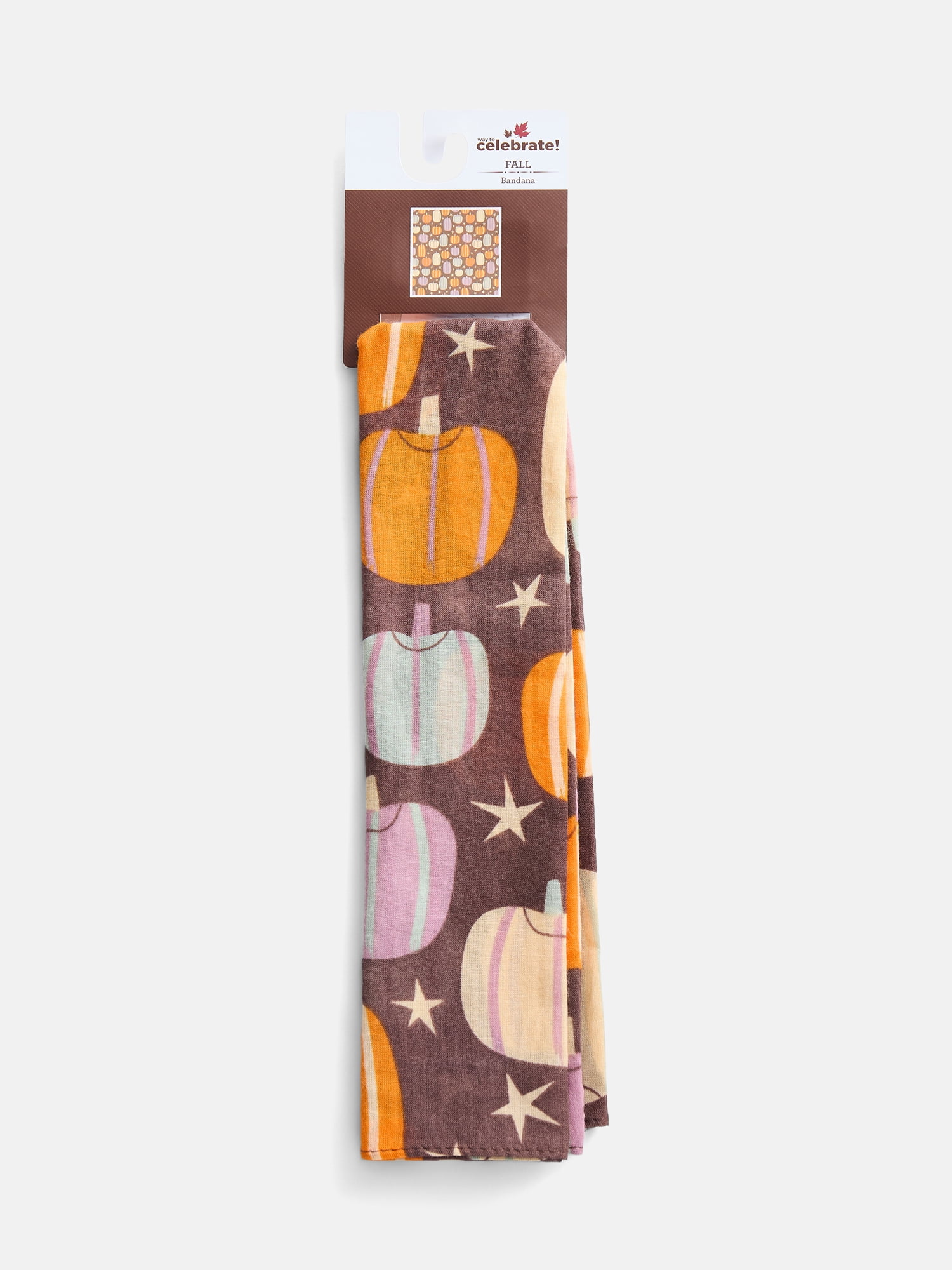 Way To Celebrate Halloween Women's Nostalgic Pumpkin Bandana, One Size, Brown/Multi