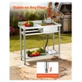 thumbnail image 6 of Stainless Steel Utility Sink - 39.4" Single Bowl Free Standing Sink with Faucet, NSF Certified, for Garage, Laundry, Restaurant, 6 of 9