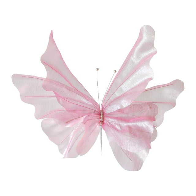 Decoración de mariposas, utilería de mariposas, decoración de fondo, utilería de fotografía, utilería de mariposa simulada para bodas, vacaciones y Rosa claro