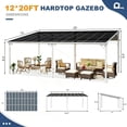 thumbnail image 3 of Leukture 12' x 20' Wall Mounted Lean to Metal Awnings with Sloped Roof Outdoor Patio Gazebo Awning for Backyard Deck White, 3 of 5