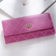 thumbnail image 1 of Cartera de mujer Cartera larga con hebilla coreana con forma de rombo y corona bordada Cartera de mujer, 1 of 5