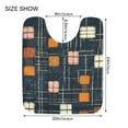thumbnail image 5 of Yayeee Bath Rug for Bathroom Floor Non Slip Contour Fluffy Soft Absorbent Mat, 20"x24", Orange Checkered Pattern, 5 of 7