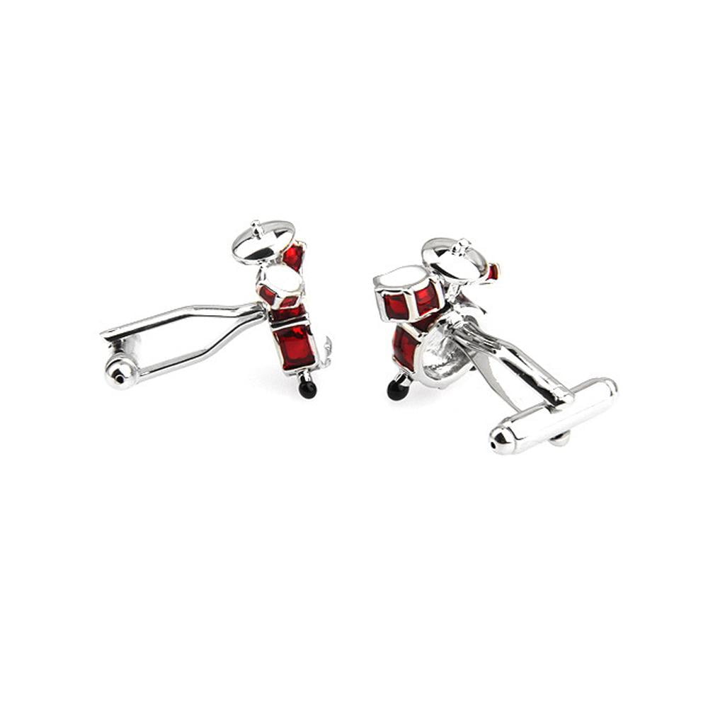 Red Drum Kit Designer Cufflinks Men Gift Drumkit Musician Drummer Music Band