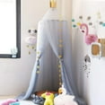 thumbnail image 1 of Cuna con dosel para cama de barra de moda, dosel romántico de tela 100% poliéster, mosquitera para niños para leer, jugar, tienda de campaña, cortina colgante para bebés, decoración de dormitorio, 1 of 5