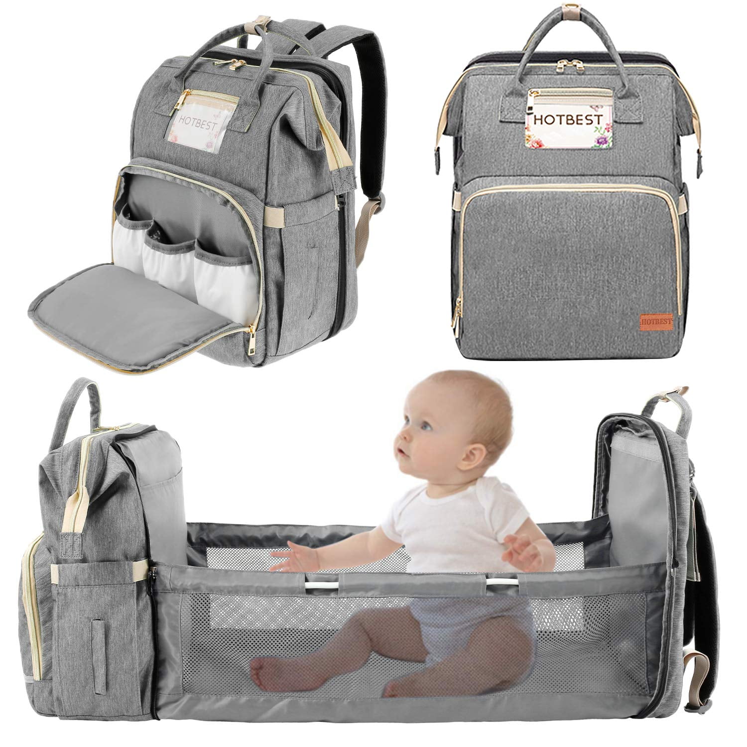 diaper bag that turns into a bed