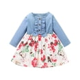 thumbnail image 1 of Vestidos de niña pequeña Vestido de mezclilla de manga larga para niñas Ropa Tutu Vestido de fiesta Vestido de fiesta Primavera Otoño Ropa de bebé Vestidos18-24M (Etiqueta 90) Gao Jinjia LED, 1 of 2