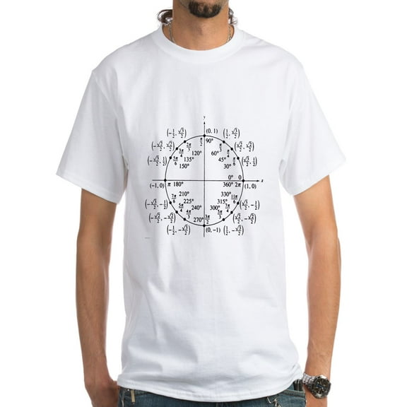 CafePress - Trig Unit Circle White T-Shirt - Men's Classic T-Shirts
