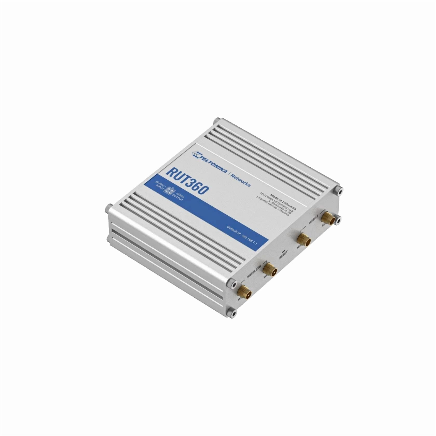 Teltonika RUT360 | 4G LTE Cat 6 Router | Dual Ethernet Ports | Wi-Fi 4 (802.11b/g/n) | VPN, Firewall, VLAN | SMS & USSD Support | Multiple PDN | QoS | IP30 Rated | Rugged Aluminium Housing