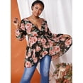 thumbnail image 2 of Tallas de flores de talla grande Top de excedentes de alta gasa baja Rosegal Blusas Tallas Grandes, 2 of 5