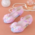 thumbnail image 2 of Staki Flower Girl Shoes Toddler Girl's Bow Mary Jane Dress Shoes Ballet Princess Flats with Rhinestone Strap for Party Wedding School Kid Pink,11.5 Little Kid, 2 of 9