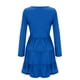thumbnail image 4 of Vestido de mujer Vestido de manga larga con cuello en V Mezcla de algodón Ropa informal Botón Ropa plisada, Azul, XXL Methold AP003993-11, 4 of 5