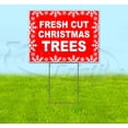 thumbnail image 1 of Fresh Cut Christmas Trees (18" x 24") Yard Sign, Includes Metal Step Stake, 1 of 6