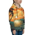 thumbnail image 3 of Easygdp Tropical Sunset Paradise Boys Hoodie Kids Sweatshirt Youth Pullover With Hood-Small, 3 of 6