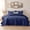 Navy, variant on IR Imperial Rooms 3 Piece Quilt Set Microfiber Embossed Floral Bedspread Lightweight Bedding Queen Grey