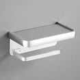 thumbnail image 3 of Soporte higiénico Macarena con estante Adhesivo para Baño plata, 3 of 7