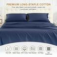 thumbnail image 2 of Warmstar 100% Cotton Queen Fitted Sheet Only, 600 Thread Count Sateen Soft Breathable Queen Size Fitted Bed Sheet Deep Pocket,Fits Mattress Up to 15",Navy, 2 of 6